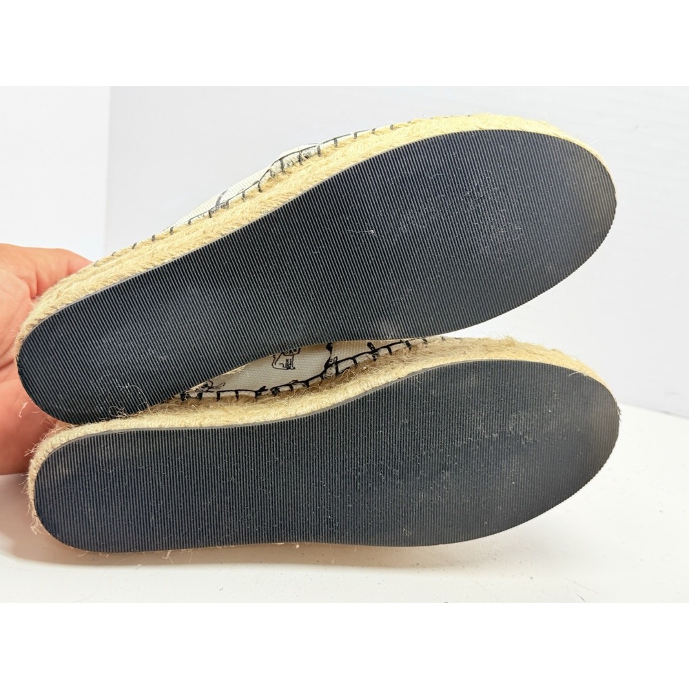 Karl Lagerfeld Paris Antibes7 Women 6.5 Cream Canvas Platform Espadrilles - Picture 9 of 11